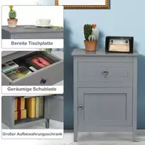 Promotions Naktinis staliukas, Pušies mediena, 48x38x63,5 cm, Šviesiai pilka