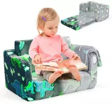 Promotions Vaikiškas sofa su antklode, 108x70x27 cm, pilka
