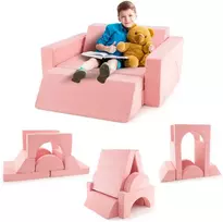 Promotions Vaikiška modulinė žaidimų sofa, 105.4x100.3x48.3 cm, rožinė