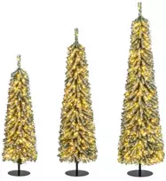 Promotions Dirbtinės Kalėdinės eglutės, 3 dalių rinkinys, 120x35x20 cm 150x44x25 cm 180x55x30 cm, Žalia Juoda