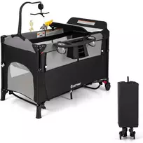 Promotions Kūdikio lovytė, 5-in-1 transformuojama su vystymo stalu ir laikymo vieta, 65x125x78 cm, juoda