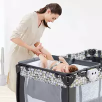 Promotions Kūdikio lovytė, sulankstoma 4 viename su reguliuojamu tinkleliu ir vystymo stalu, 125x65x111 cm