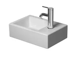 Duravit Vero Air praustuvas, 38x25 cm, be perpildymo dangčio, su skyle maišytuvui, baltas 0724380000