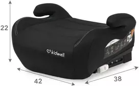 Automobilinė kėdutė BabySafe KIDWELL FOTELIK BOSTER PODSTAWKA OVAN Juodas 5906601700606