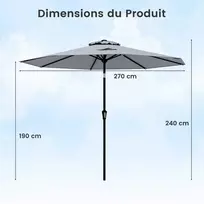 Promotions Lauko skėtis, 270x270x240 cm, Smėlio spalvos