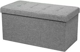 Promotions Sulankstomas sandėliavimo pufas, 80x40,6x40,6 cm, pilkas