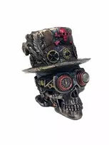 Italfama Kaukolė su kepure - steampunk stilius. Išmatavimais: 10x10x10cm.