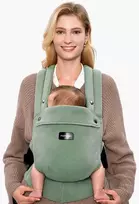 MOMCOZY ERGONOMINĖ KŪDIKIŲ NEŠIOKLĖ PUREHUG IŠ NATŪRALAUS LINO, SAGE Žalias