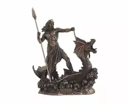 Italfama Poseidonas ant drakono - jūros dievas (mažesnė versija). Aukštis: 24cm.