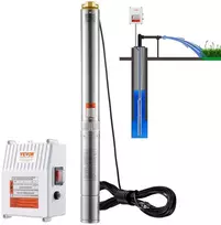 Giluminis panardinamasis siurblys, 1500W galia, 9.8 m³/h maks. srautas, nerūdijančio plieno vandens siurblys