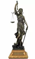 Italfama Teisingumo deivė su pagrindu (ypač didelė versija). Aukštis: 72cm.