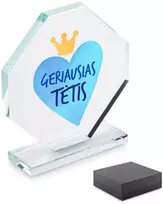 Stiklinis trofėjus dovanų dėžutėje "Geriausias tėtis"