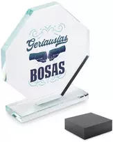Stiklinis trofėjus dovanų dėžutėje "Geriausias bosas"