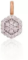 Auksinis pakabukas su brangakmeniais. Metalas: Raudonas Auksas. Praba: 585°. Akmuo: Briliantai - 11 mm. - 0.65 g. - Briliantai (0,085Ct)
