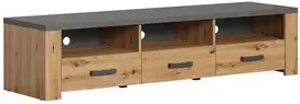 TV staliukas Follow, 180 x 50 x 43 cm, ąžuolas / pilka