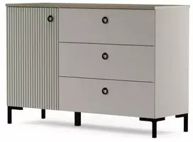 Komoda Lucrezia, 120 x 41 x 81 cm, pilka / ąžuolas