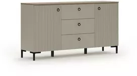 Komoda Lucrezia, 150 x 41 x 81 cm, pilka / ąžuolas