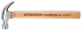 Plaktukas su mediniu kotu "Atsargiai: meistras su vizija!"
