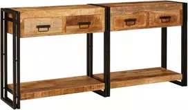 Konsoliniai staliukai 2 vnt. Ruda 161 x 33 x 75 cm