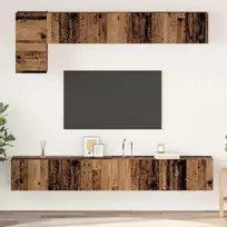 TV staliukas TV spintelių komplektas 5 pcs Senovinis medis Apdirbta mediena