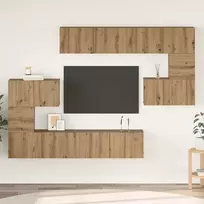 TV staliukas TV spintelių komplektas 8 pcs Amatininkų ąžuolas