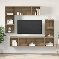 TV staliukas TV spintelių komplektas 4 pcs Amatininkų ąžuolas