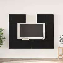 TV staliukas TV spintelių komplektas 6 pcs Juodas ąžuolas Apdirbta mediena