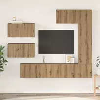 TV staliukas TV spintelių komplektas 6 pcs Amatininkų ąžuolas