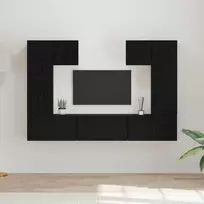 TV staliukas TV spintelių komplektas 7 pcs Juodas ąžuolas Apdirbta mediena