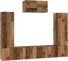 TV staliukas TV spintelių komplektas 7 pcs Senovinis medis Apdirbta mediena