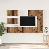 TV staliukas TV spintelių komplektas 6 pcs Senovinis medis Apdirbta mediena