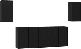 TV staliukas TV spintelių komplektas 7 pcs Juodas ąžuolas 30,5 x 30 x 60 cm