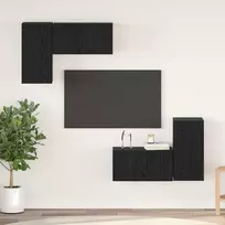TV staliukas TV spintelių komplektas Juodas ąžuolas Apdirbta mediena