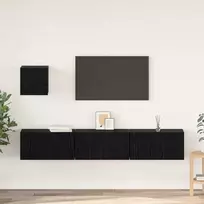 TV staliukas TV spintelių komplektas 4 pcs Juodas ąžuolas Apdirbta mediena