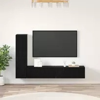 TV staliukas Sieninis televizoriaus stovas 2 pcs Juodas ąžuolas