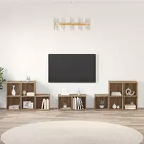 TV staliukas TV spintelės komplektas 8 pcs Amatininkų ąžuolas