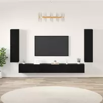 TV staliukas TV vienetai 4 vnt. 80 x 30 x 30,5 cm Juodas ąžuolas