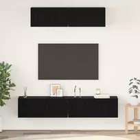 TV staliukas TV spintelių komplektas 4 pcs Juodas ąžuolas Apdirbta mediena