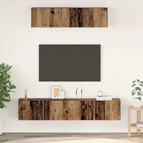 TV staliukas TV spintelių komplektas 4 pcs Senovinis medis Apdirbta mediena