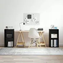 TV staliukas TV spintelių komplektas 2 pcs Juodas ąžuolas 37 x 35 x 72 cm