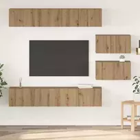 TV staliukas TV spintelių komplektas 6 pcs Amatininkų ąžuolas