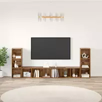 TV staliukas TV spintelių komplektas 4 pcs Senovinis medis 37 x 35 x 107 cm