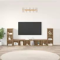 TV staliukas TV spintelių komplektas 4 pcs Amatininkų ąžuolas