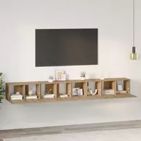 TV staliukas TV spintelių komplektas 4 pcs Amatininkų ąžuolas