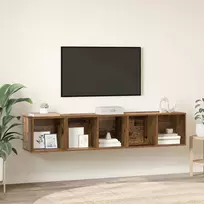 TV staliukas TV spintelės komplektas 2 pcs Senovinis medis Apdirbta mediena