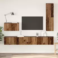 TV staliukas Sieninis televizoriaus stovas 4 pcs Senovinis medis