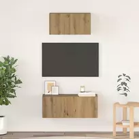 TV staliukas TV spintelių komplektas 2 pcs Amatininkų ąžuolas