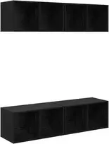 TV staliukas TV spintelių komplektas 4 pcs Juodas ąžuolas 37 x 37 x 72 cm