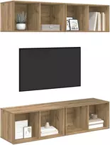 TV staliukas TV spintelių komplektas 4 pcs Amatininkų ąžuolas