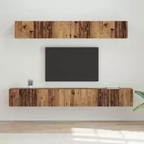 TV staliukas TV spintelių komplektas 5 pcs Senovinis medis Apdirbta mediena